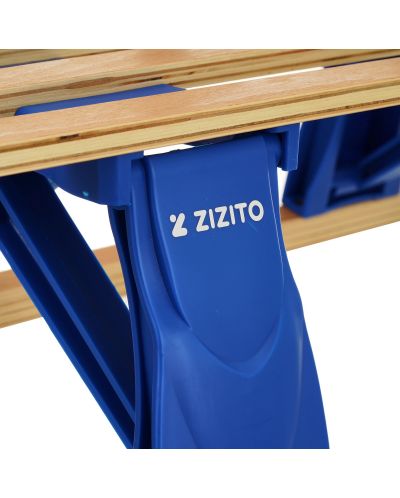Sanie pliabilă din lemn cu spătar - Zizito Olwen, albastru  - 6