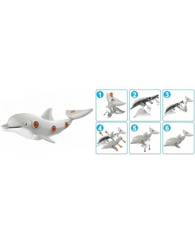 Jucărie asamblată Raya Toys - Delfin, cu unelte - 3
