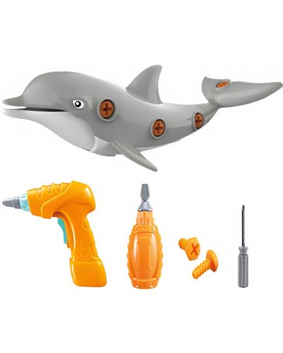 Jucărie asamblată Raya Toys - Delfin, cu unelte - 2