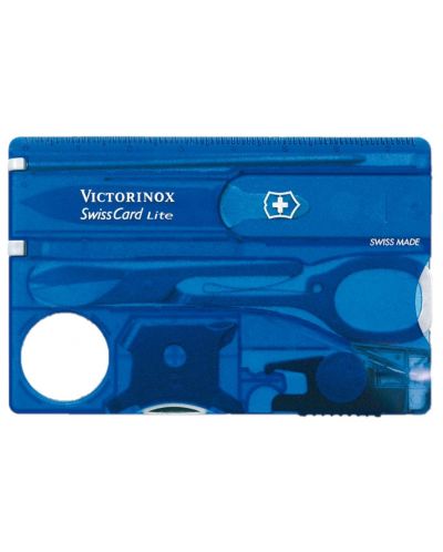 Cutit-card de buzunar Victorinox - SwissCard Lite, 13 functii, albastru - 1