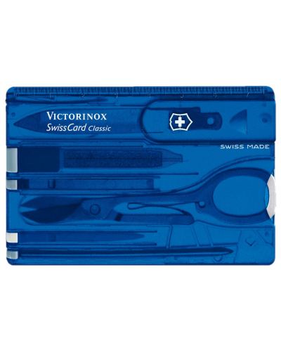 Cutit-harta de buzunar elvetian Victorinox - SwissCard, 10 functii, albastru - 1