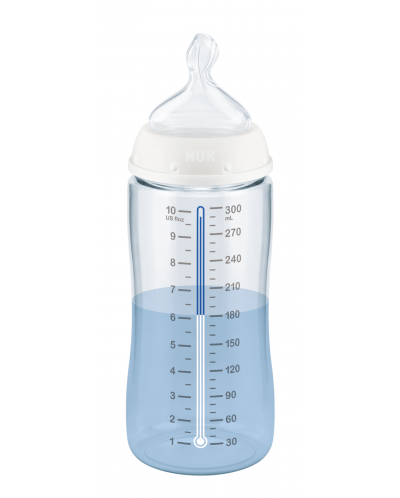 Biberon Nuk First Choice - Temperature control, cu suzeta din siliconm 30 ml, alb, animalute - 2