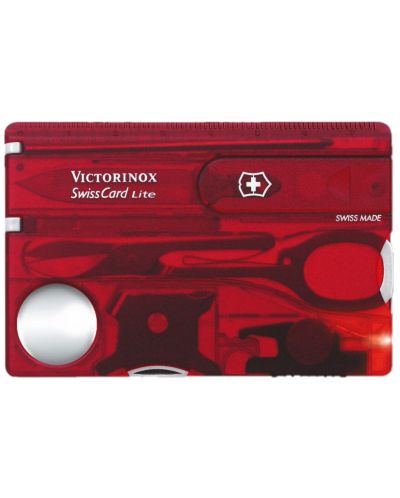 Cutit-harta de buzunar elvetian Victorinox - SwissCard Lite, 13 functii, rosu - 1