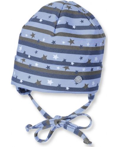 Căciulă tricot Stele, 43 cm, 5-6 luni, dungă albastră - 1