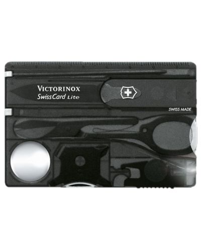 Cutit-harta de buzunar elvetian Victorinox - SwissCard Lite, 13 functii, negru - 1