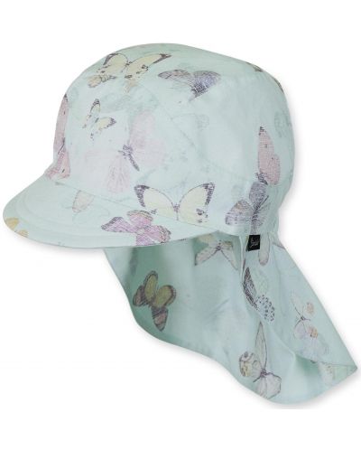 Pălărie cu panou pentru gât și protecție UV 50+ Sterntaler - Fluturi, 53 cm, albastrâ - 1
