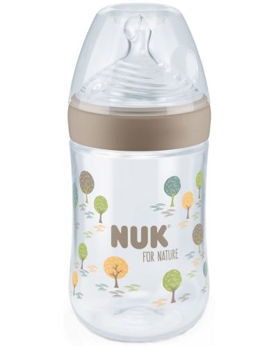 NUK for Nature Silicone Soother Bottle - 260 ml, mărimea M, bej - 1
