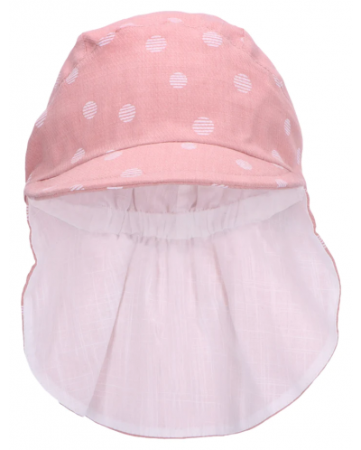 Pălărie cu gât din material textil și protecție UV 50+ Sterntaler - La puncte, 51 cm,18-24 luni, roz - 2
