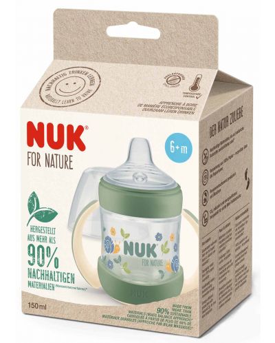Sticluță pentru sucuri cu vârf de silicon NUK for Nature - 150 ml, verde - 2