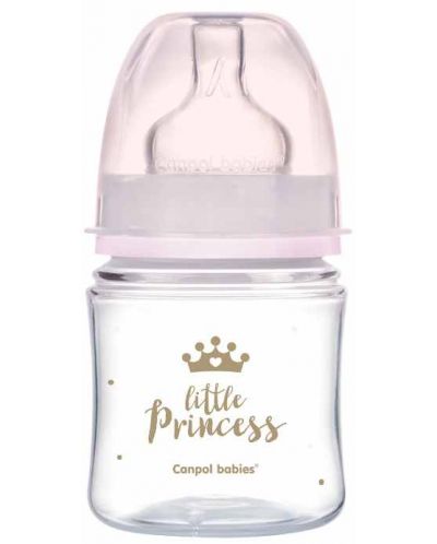 Biberon anticolici Canpol Easy Start - Royal Baby, roz, 120 ml - 1