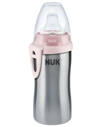 Sticla cu vârf de silicon Nuk - Active Cup,cu efect termic, 215 ml, roz - 1
