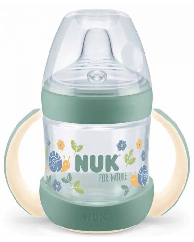 Sticluță pentru sucuri cu vârf de silicon NUK for Nature - 150 ml, verde - 1