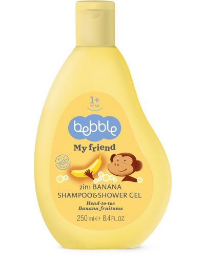 Sampon si gel de duș 2 in 1 Bebble - Banana, 250 ml - 1