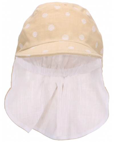 Pălărie cu gât din material textil și protecție UV 50+ Sterntaler - La puncte, 51 cm, 18-24 luni - 2