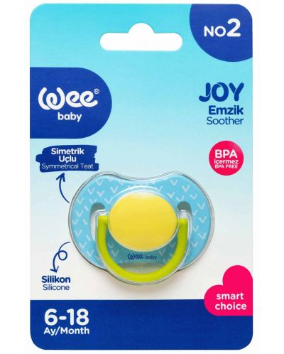 Suzetă de silicon Wee Baby - Joy, 6-18 luni, albastră - 3