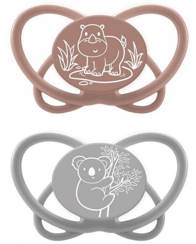Suzete din silicon NIP Green - Hippo și koala, 16-32 luni, 2 bucăți - 1