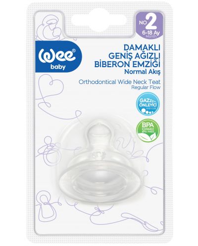 Suzetă din silicon Wee Baby - Classic Orthodonical, 6-18 luni - 2