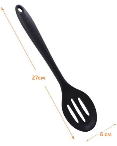 Lingurita de gatit din silicon Elekom - EK-2118, 27 cm, neagră - 2