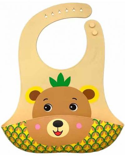 Babeta din silicon cu buzunar Licențiere pentru copii - Bear - 1