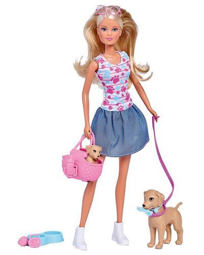 Păpușă Simba Toys Steffi Love -  Steffi, la o plimbare cu un câine - 1