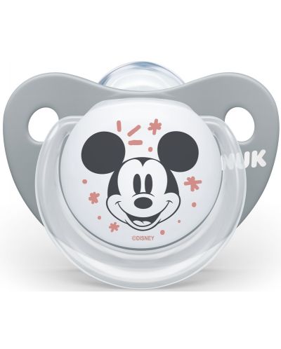 Suzeta din silicon Nuk - Mickey, 6-18 luni, gri - 1
