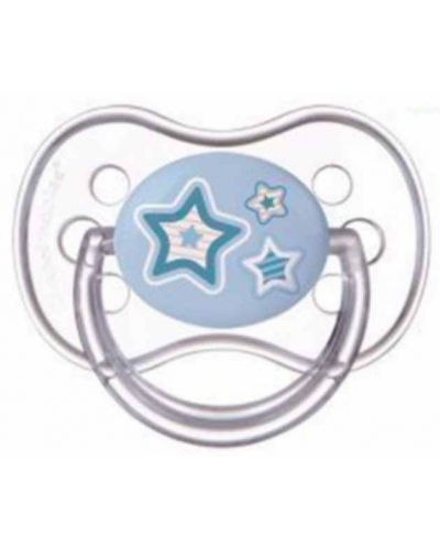 Suzetă de silicon Canpol Newborn Baby, în formă de cireș, 6-18 luni, albastră - 1
