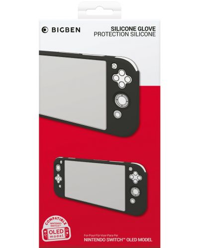 Husa de protectie din silicon Big Ben Silicon Glove, neagra (Nintendo Switch OLED) - 1