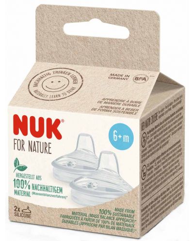 NUK for Nature Sfaturi pentru biberon din silicon - 6+ luni, 2 bucăți - 2