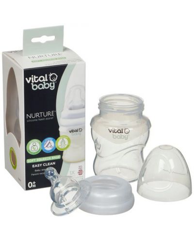 Sticluță de sprijin pentru hrănire din silicon Vital Baby - Anti-Colic, 150 ml  - 5
