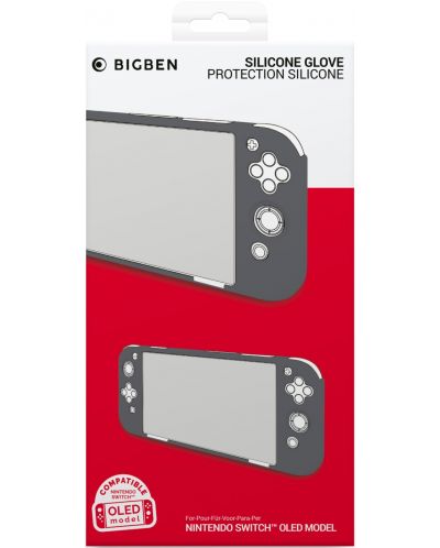 Husa protectoare din silicon Big Ben Silicon Glove, gri (Nintendo Switch OLED) - 1