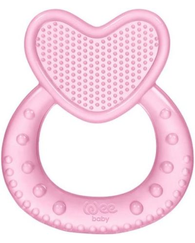 Jucărie pentru dentiție pe apă Wee Baby - Inimă, roz - 1