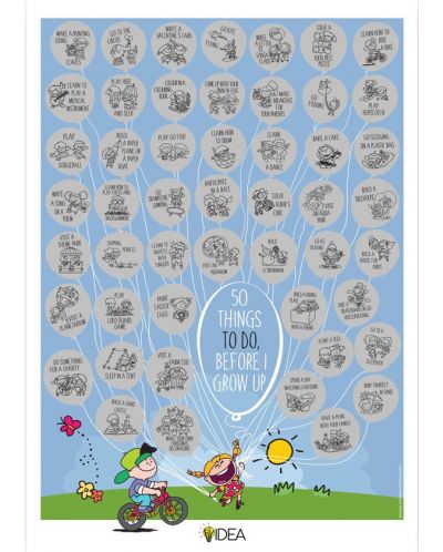 Scratch poster pentru copii: 50 things to do before I grow up - 2