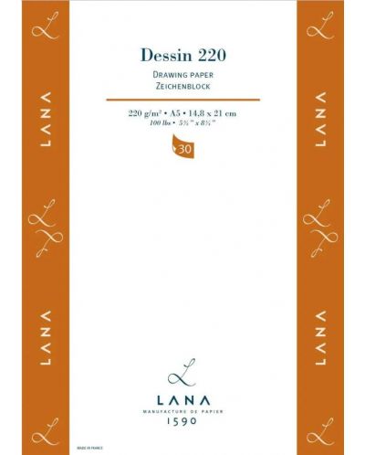 Bloc de schițe Lana Dessin 220 -  A5, 30 de coli - 1