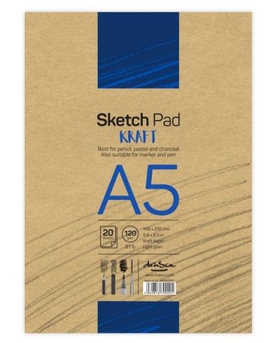 Caiet de schite Drasca Sketch pad - Craft, A5, 20 file - 1