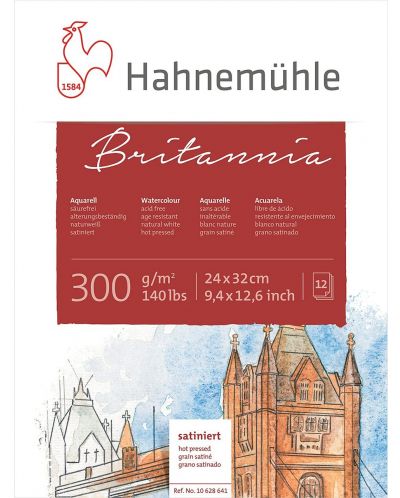 Bloc de schițe Hahnemuhle Britania - 24 x 32 cm, hârtie presată la cald, 12 coli - 1