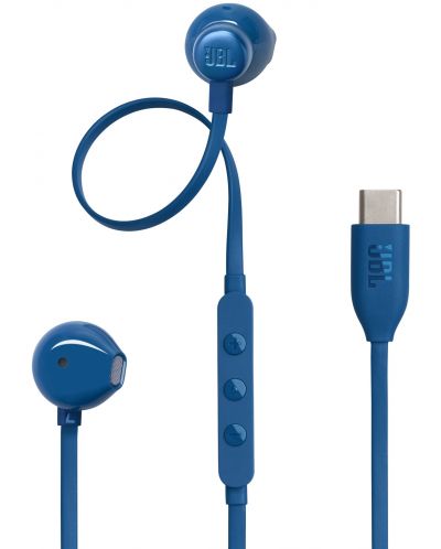 Căști cu microfon JBL - Tune 305C USB-C, albastre - 1