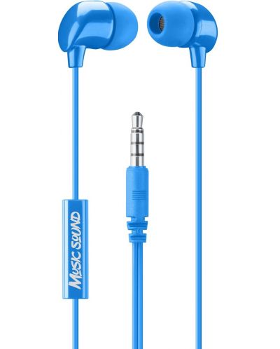 Căști cu microfon Cellularline - Music Sound 3.5 mm, albastru - 1