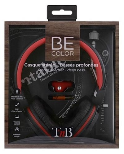 Casti cu microfon TNB - Be color, On-ear, negre/rosii - 3