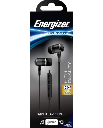 Căști cu microfon Energizer - UIC30BK, negru - 2
