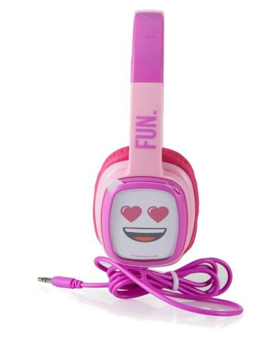 Casti cu microfon Emoji - Flip n Switch, roz/mov - 6