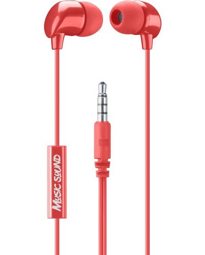 Căști cu microfon Cellularline - Music Sound 3.5 mm, roșu - 1