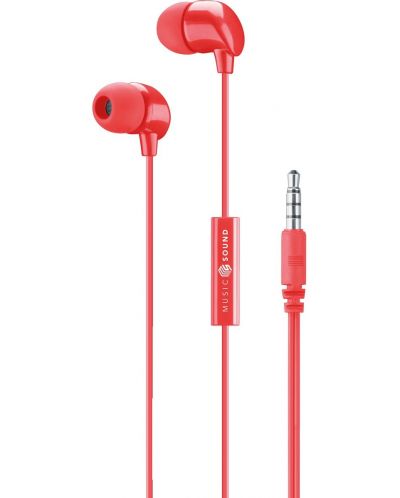 Căști cu microfon Cellularline - Music Sound 3.5 mm, roșu - 2