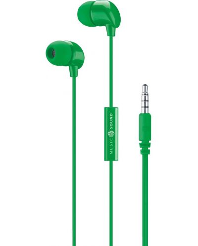 Căști cu microfon Cellularline - Music Sound 3.5 mm, verde - 2