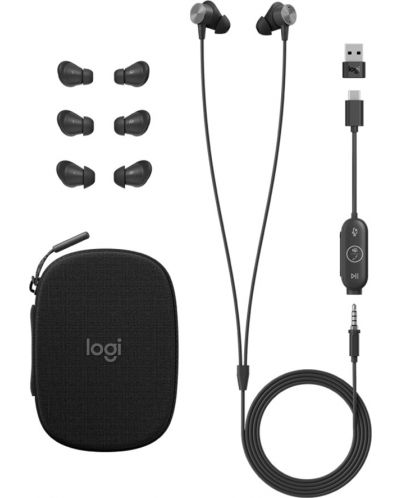 Căști cu microfon Logitech - Logi Zone, USB/3.5 mm, gri - 6