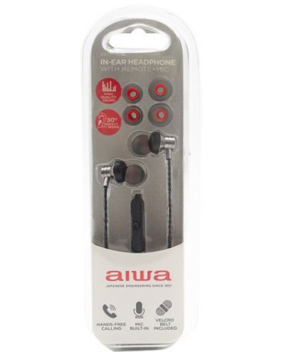 Casti cu microfon Aiwa - ESTM-50SL, argintiu - 3