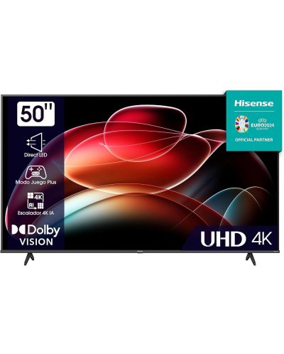 Televizor smart Hisense - 50A6K, 50'', DLED, UHD, negru - 1