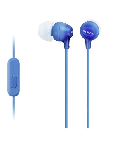 Casti cu microfon Sony MDR-EX15AP - albastre - 1