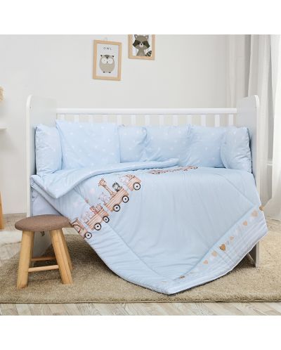 Set de dormit pentru copii Lorelli - Lily, 60 x 120 cm, Train, albastru - 1