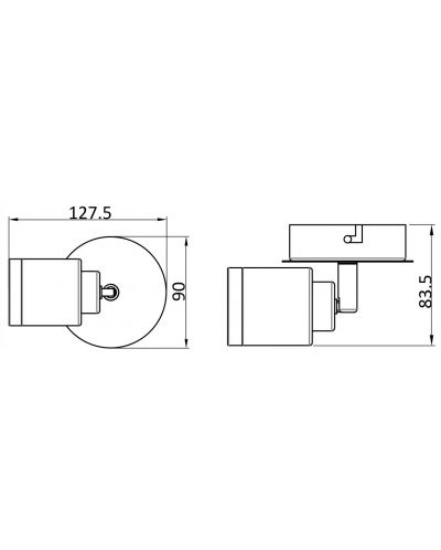 Plafoniera cu spot Omnia - Akoma, IP20, GU10, 1 x 40W, 230V, negru - 2