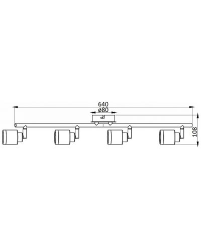 Șină spoturi Omnia - Akoma, IP20, GU10, 4 x 40W, 230V, negru - 2